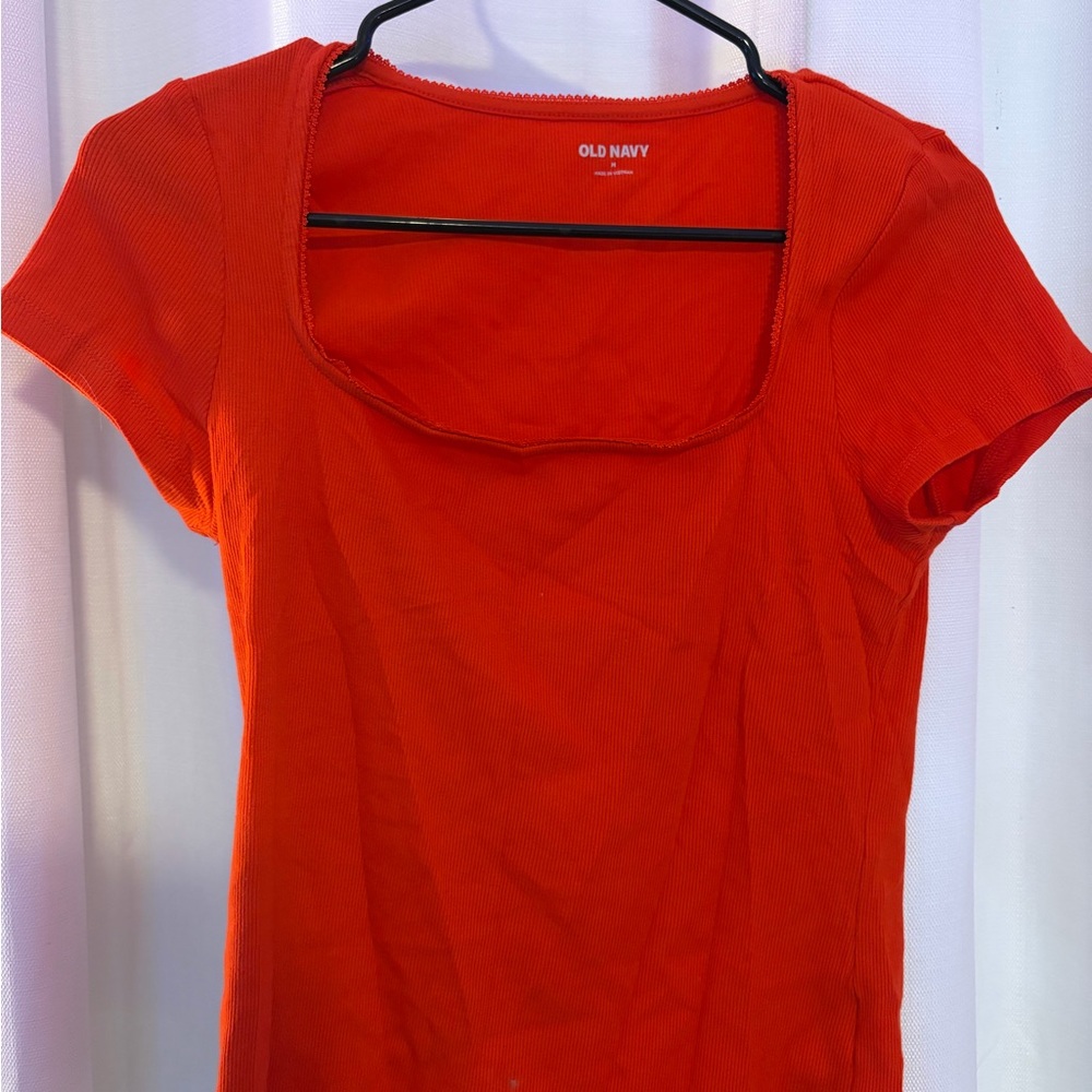 Old Navy Women's Bright Red Short Sleeve Tee